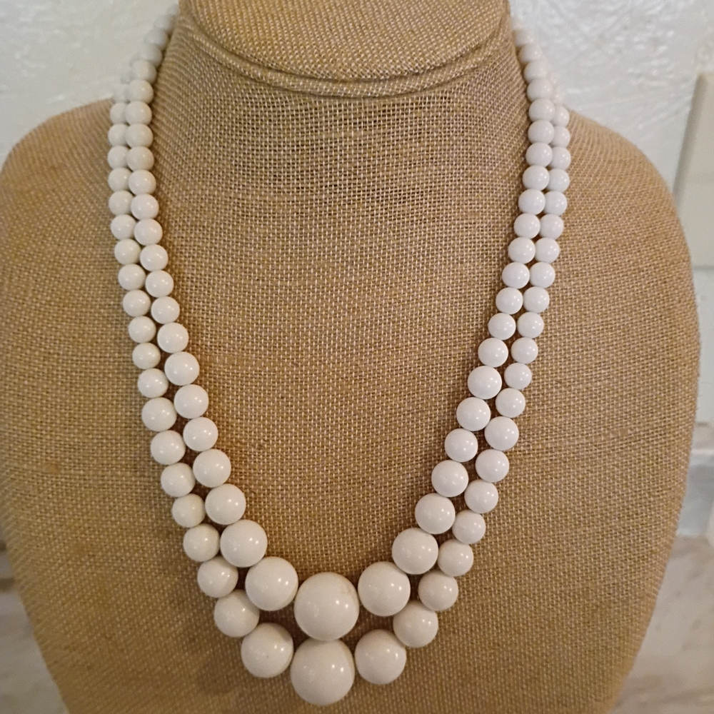 Vintage Japan Double Strand Necklace 20"